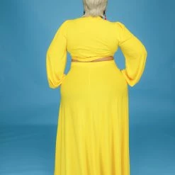 Curvaceous Boutique Yellow Lashun Skirt Set