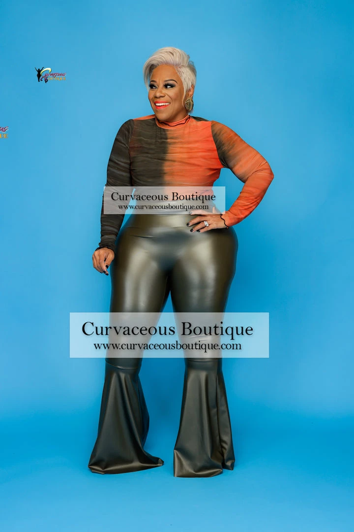 Curvaceous Boutique NEW Half Green & Orange Bodysuit 4 Curvaceous Boutique NEW Half Green & Orange Bodysuit