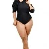 Curvaceous Boutique BODYSUITS Black Cold Shoulder Catsuit 2 Curvaceous Boutique BODYSUITS Black Cold Shoulder Catsuit