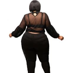 Curvaceous Boutique Black Fringe Distressed Jeans