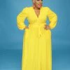 Curvaceous Boutique Yellow Lashun Skirt Set