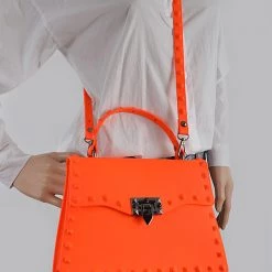 Curvaceous Boutique Neon Orange Studded Clutch / Review Covid-19 Policy