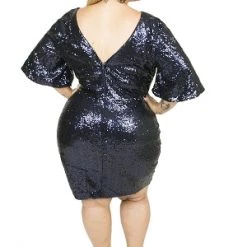 Curvaceous Boutique Midnight Blue Sequin Mini Dress