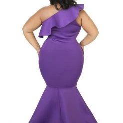 Curvaceous Boutique GOWNS Purple Dorinda One Shoulder Gown