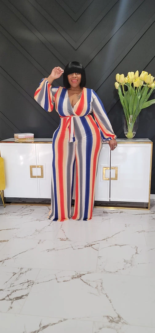 Curvaceous Boutique Red Stripes Wide- Leg Jumpsuit JUMPSUITS 3 Curvaceous Boutique Red Stripes Wide- Leg Jumpsuit JUMPSUITS