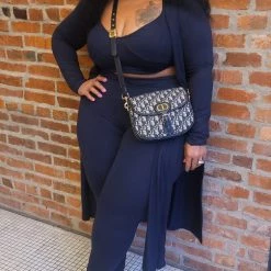 Curvaceous Boutique SETS Navy Bustier Cardigan Set