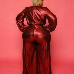 Curvaceous Boutique Red Regal Collection Jumpsuit