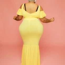 Curvaceous Boutique DRESSES Yellow Alice Gathered Hem Dress 7 Curvaceous Boutique DRESSES Yellow Alice Gathered Hem Dress