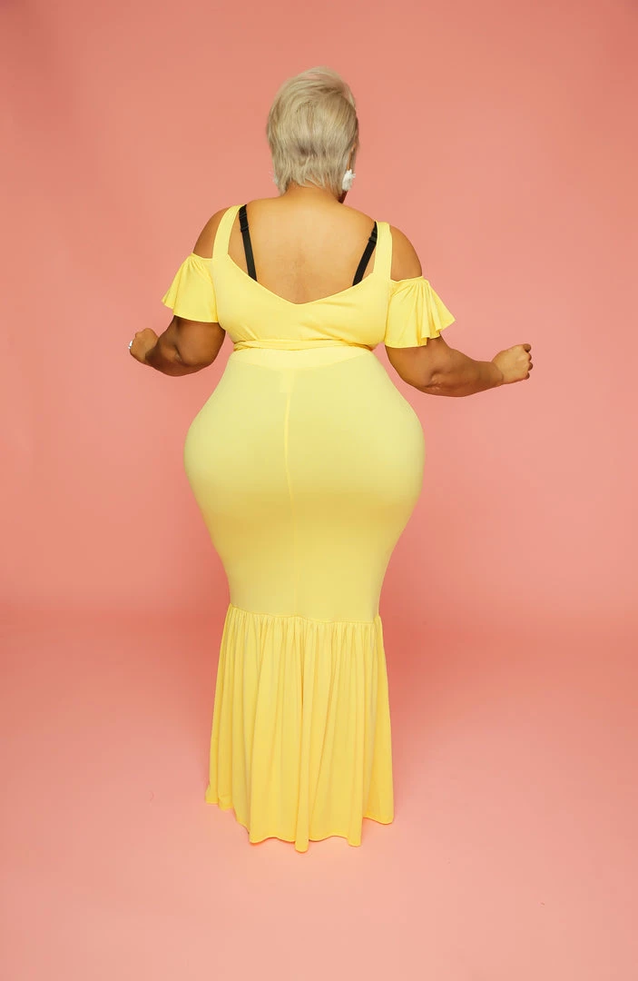 Curvaceous Boutique DRESSES Yellow Alice Gathered Hem Dress 5 Curvaceous Boutique DRESSES Yellow Alice Gathered Hem Dress