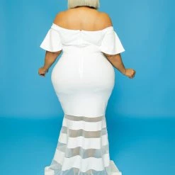 Curvaceous Boutique Off White August Mesh Contrast Dress 7 Curvaceous Boutique Off White August Mesh Contrast Dress