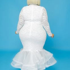 Curvaceous Boutique White Voluptuous Lace Dress