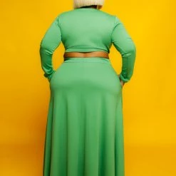 Curvaceous Boutique SALE Green LaShae Skirt Set