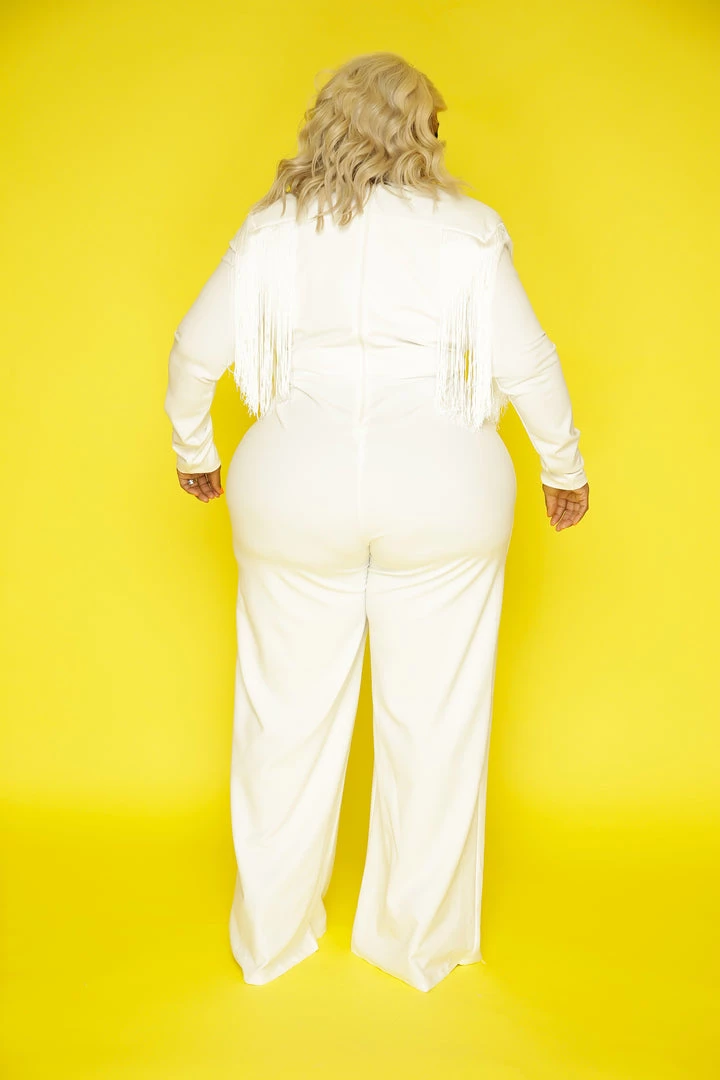 Curvaceous Boutique Ivory Glam Fringe Jumpsuit 4 Curvaceous Boutique Ivory Glam Fringe Jumpsuit