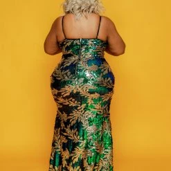 New Arrivals Addison Leaf Sequin Gown