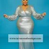 Curvaceous Boutique DRESSES Silver Regal Collection Gown