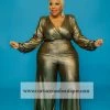 Curvaceous Boutique Gold Regal Collection Jumpsuit JUMPSUITS