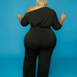 Curvaceous Boutique JUMPSUITS Black Dolly Off Shoulder Jumpsuit
