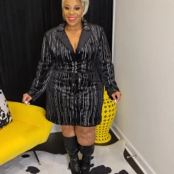 Curvaceous Boutique Suede Bling Bling Dress