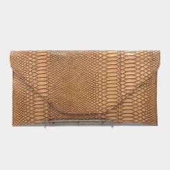 Curvaceous Boutique Brown Envelope Clutch NEW
