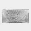 Curvaceous Boutique Silver Envelope Clutch