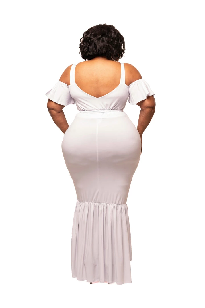 Curvaceous Boutique White Alice Gathered Hem Dress 5 Curvaceous Boutique White Alice Gathered Hem Dress