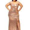 Curvaceous Boutique Gold Joseline Sequin Gown