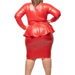 Curvaceous Boutique SALE Red Peppi Peplum Dress