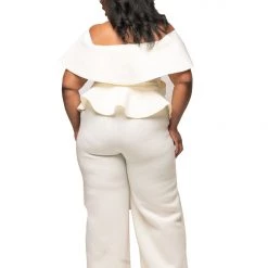 New Arrivals SALE Ivory Cremier Peplum Jumpsuit