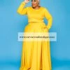 Curvaceous Boutique Mustard Lashae Skirt Set
