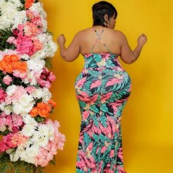 Curvaceous Boutique Feeling Tropical Maxi Dress DRESSES