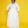 Curvaceous Boutique White Riley Skirt Set