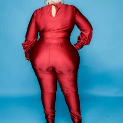 Curvaceous Boutique Burgundy Feel The Ruch Set NEW