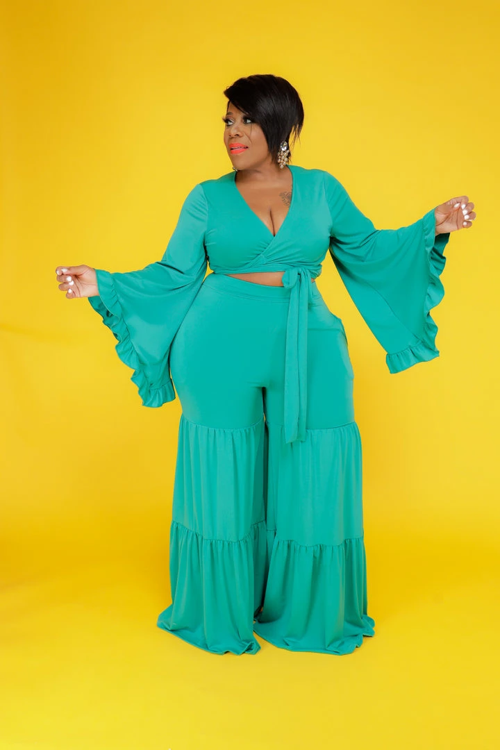 Curvaceous Boutique SETS Green Chaka Pant Set 3 Curvaceous Boutique SETS Green Chaka Pant Set