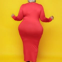 Curvaceous Boutique SALE Red Maxi Body-Con Dress