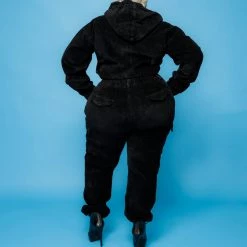 Curvaceous Boutique Black Corduroy Crop Jacket