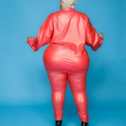 Curvaceous Boutique Red Faux Leather Leggings Set SALE 7 Curvaceous Boutique Red Faux Leather Leggings Set SALE