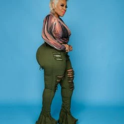 Curvaceous Boutique Green Rock Da Bell Jeans