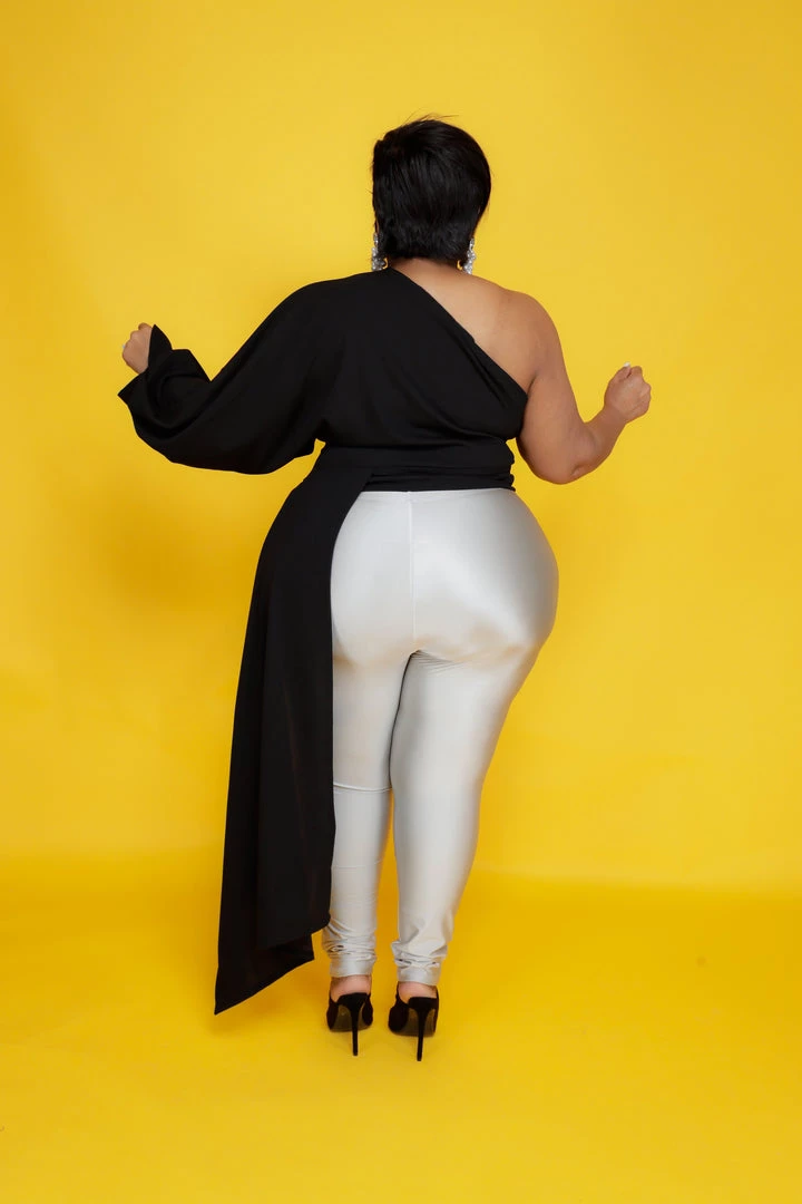 Curvaceous Boutique Black Cascading One Sleeve Top 5 Curvaceous Boutique Black Cascading One Sleeve Top