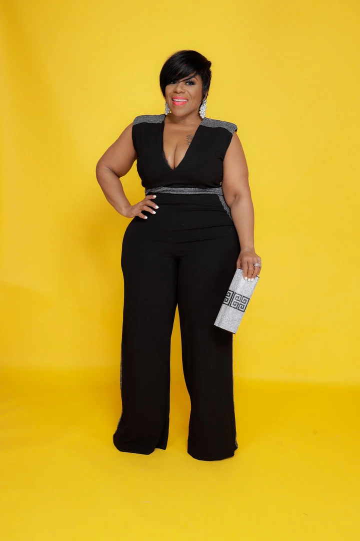 Curvaceous Boutique Black Sleeveless Glam Side Jumpsuit NEW 3 Curvaceous Boutique Black Sleeveless Glam Side Jumpsuit NEW