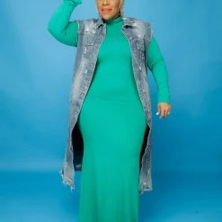 Curvaceous Boutique Green Lala Turtleneck Maxi Dress DRESSES 7 Curvaceous Boutique Green Lala Turtleneck Maxi Dress DRESSES