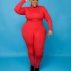 Curvaceous Boutique Red Lonnie Catsuit SALE 1 Curvaceous Boutique Red Lonnie Catsuit SALE