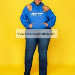 Curvaceous Boutique TOPS Royal Blue Heavy Duty Cutie Sweatshirt