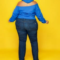 Curvaceous Boutique TOPS Royal Blue Heavy Duty Cutie Sweatshirt