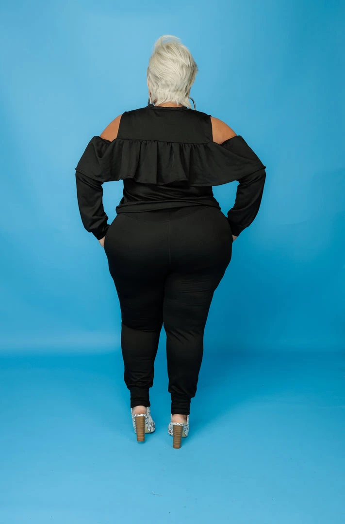 Curvaceous Boutique Black Candice Ruffle Set SETS 4 Curvaceous Boutique Black Candice Ruffle Set SETS