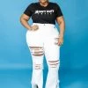 Curvaceous Boutique White Ripped Apart Jeans 1 Curvaceous Boutique White Ripped Apart Jeans