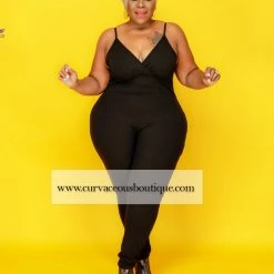 Curvaceous Boutique SETS Black Rib Me Duster Set