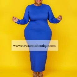 Curvaceous Boutique Royal Blue Maxi Body-Con Dress DRESSES