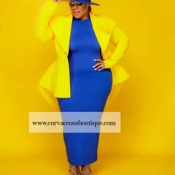Curvaceous Boutique Royal Blue Maxi Body-Con Dress DRESSES
