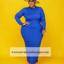 Curvaceous Boutique Royal Blue Maxi Body-Con Dress DRESSES