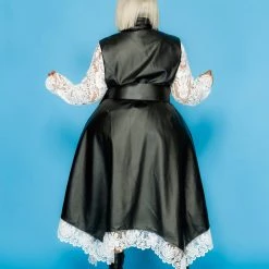 Curvaceous Boutique DRESSES Leather & Lace Coat/Dress